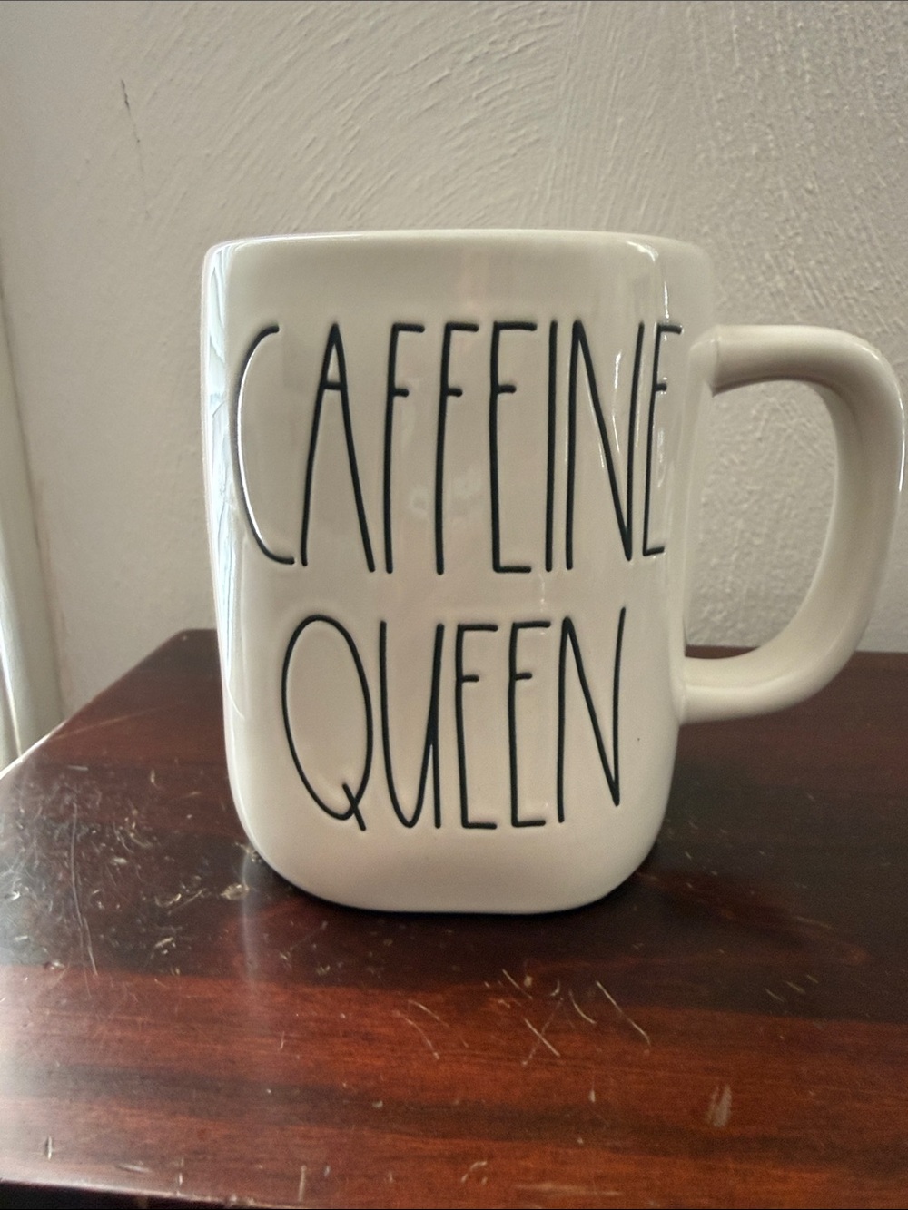 Rae Dunn White and Black 'Caffeine Queen' Ceramic Coffee Mug